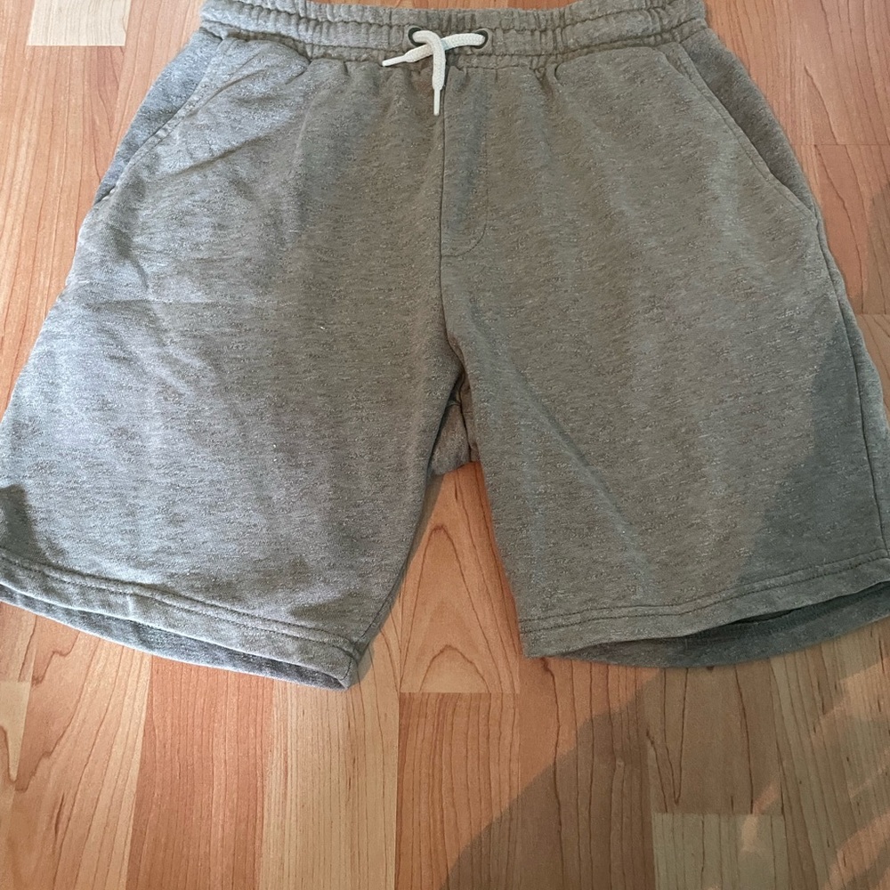 Green Athletic Shorts with Elastic Waistband